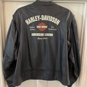 Harley Davidson AMERICAN LEGEND Black Leather Jacket 5XL Big & Tall Made in USA